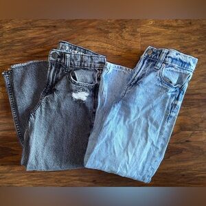 GAP Kids Jeans Bundle - Black and Light Blue, Low Stride, Distressed